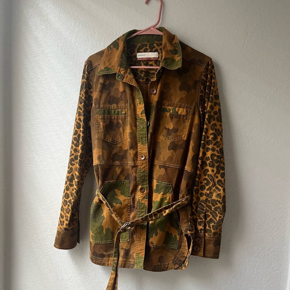 Anthropologie camo mixed print jacket